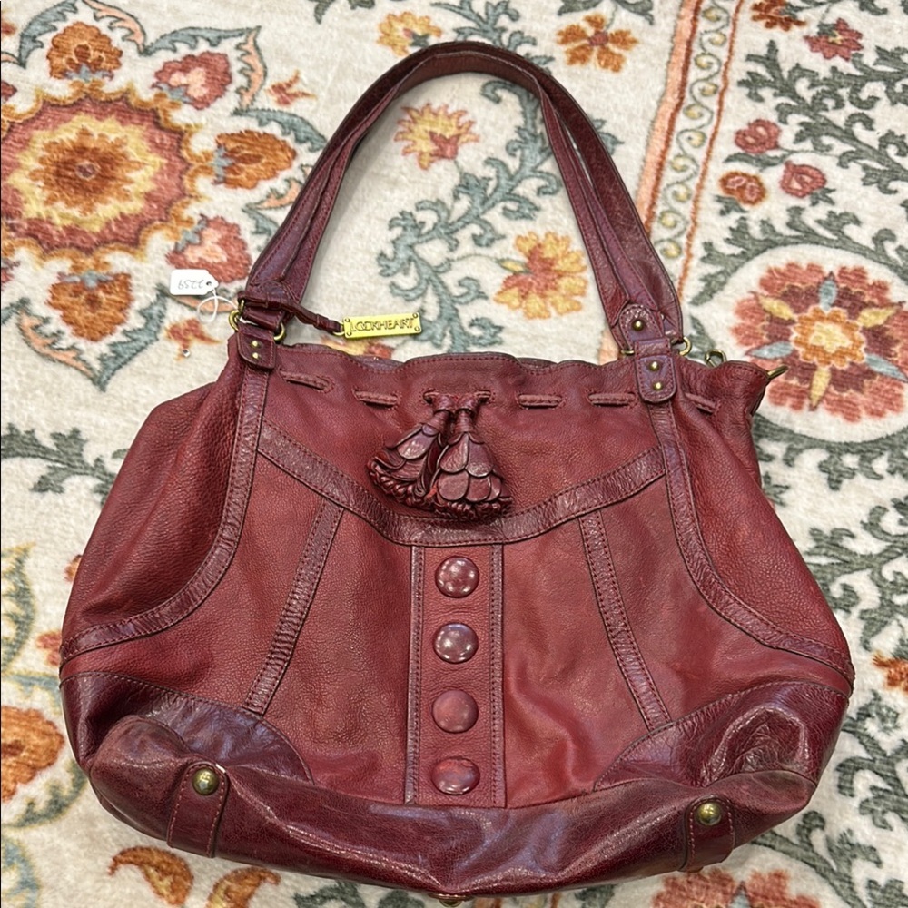 Brighton Lockhart Luxurious Burgundy Leather Tote Bag